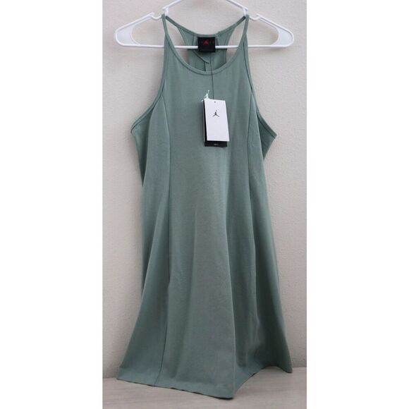 Nike Air Jordan FN5694-304 Women's Sz Medium Jade Green Slim Knit Dress - Picture 1 of 13
